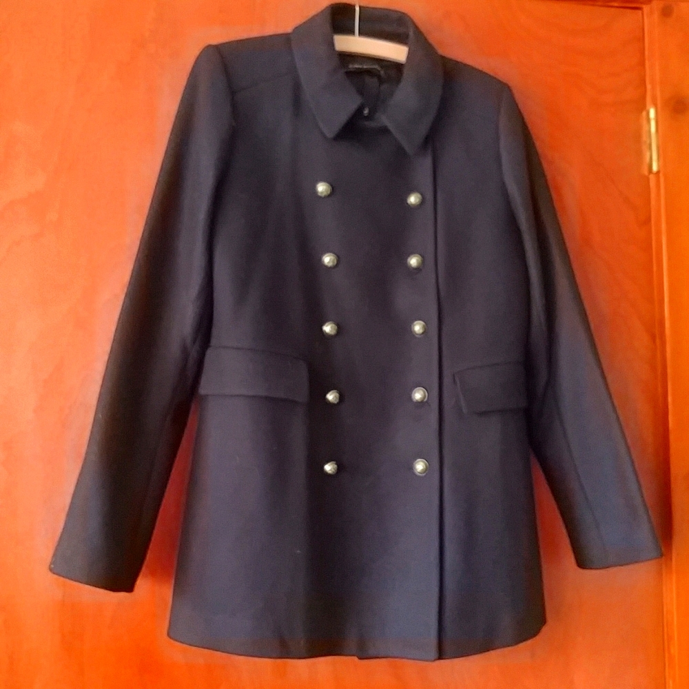 Zara wool bland navy coat